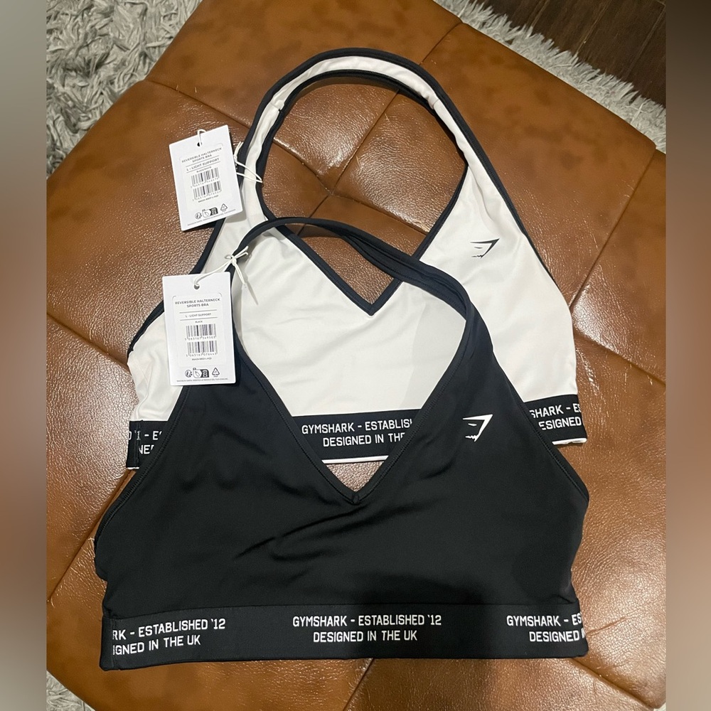 Gymshark Black and White Sports Bra Duo